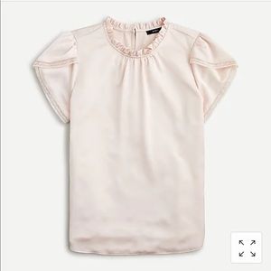 J.Crew tulip sleeve ruffle neck top